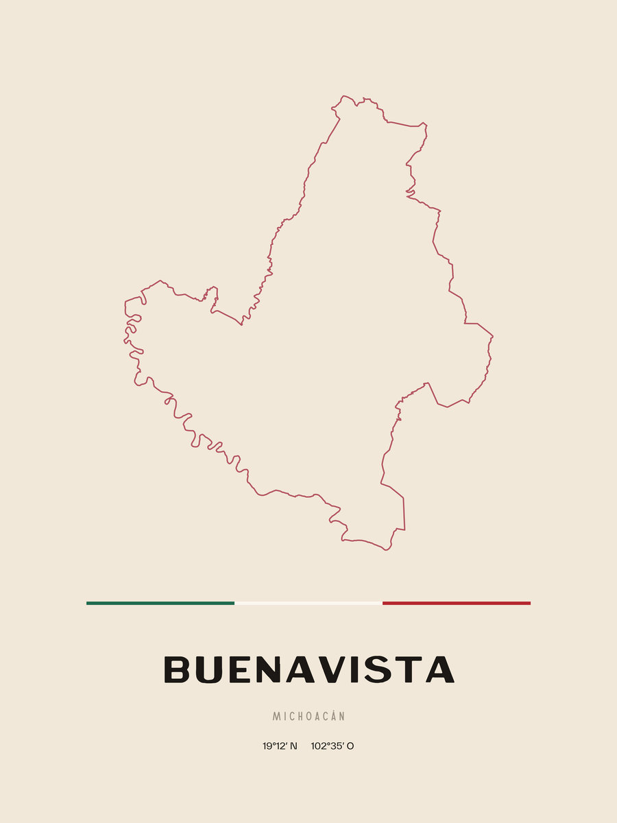 Framed poster of Buenavista, Michoacán.