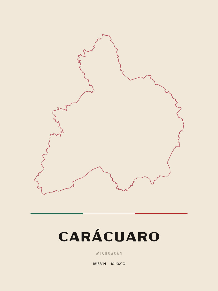 Framed poster of Carácuaro, Michoacán.