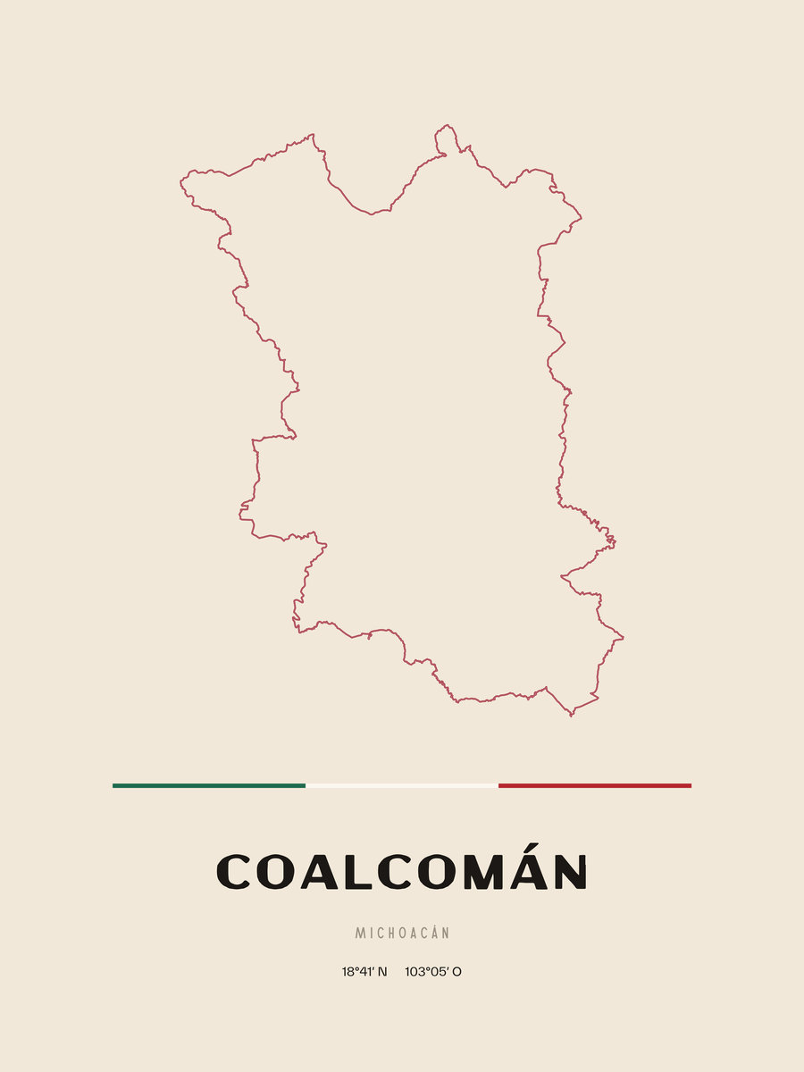 Framed poster of Coalcomán, Michoacán.