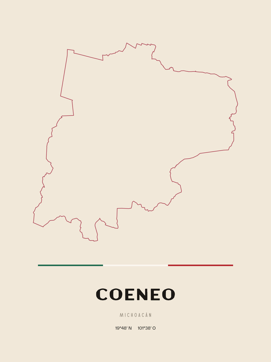 Framed poster of Coeneo, Michoacán.
