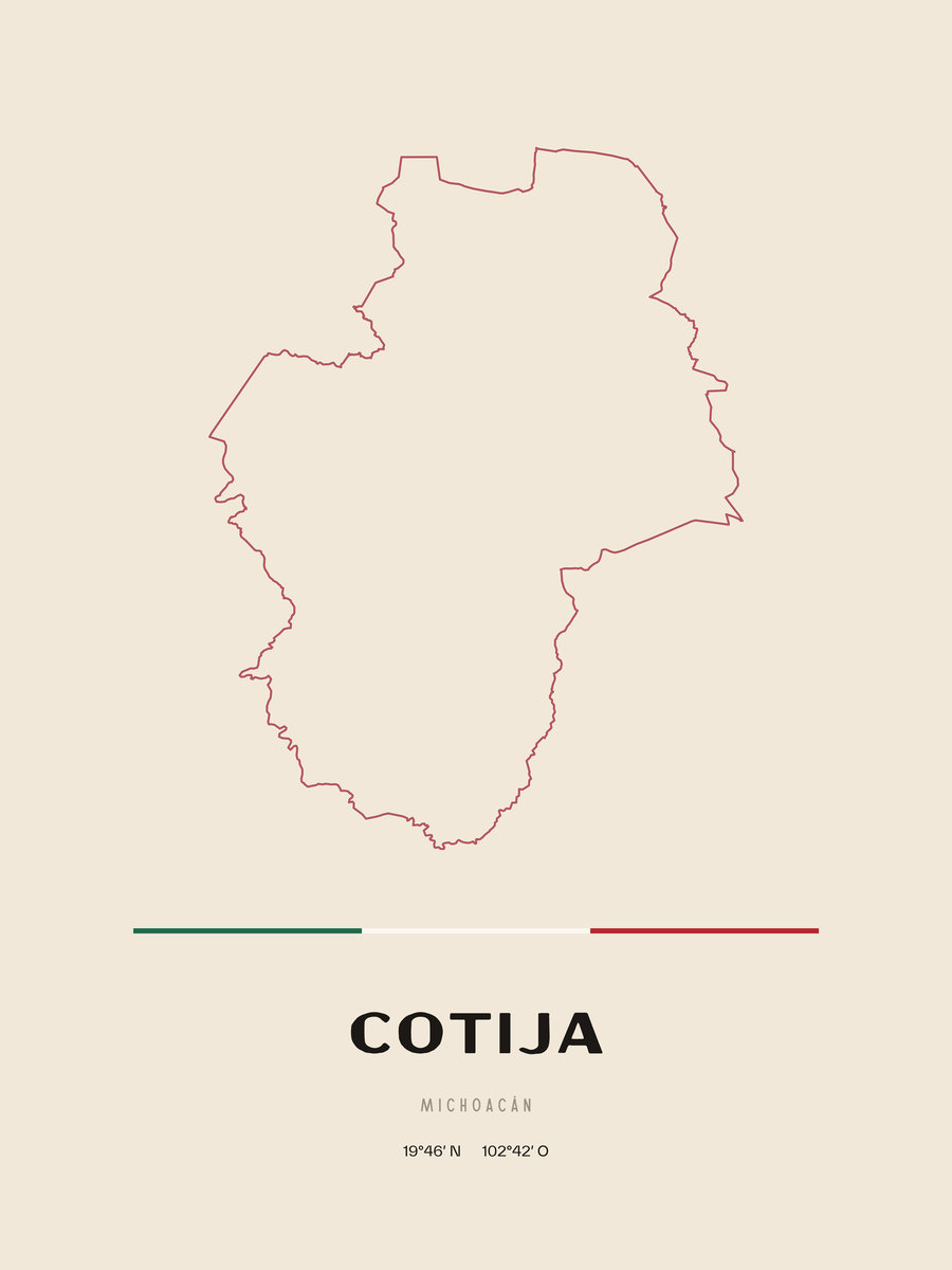 Framed poster of Cotija, Michoacán.