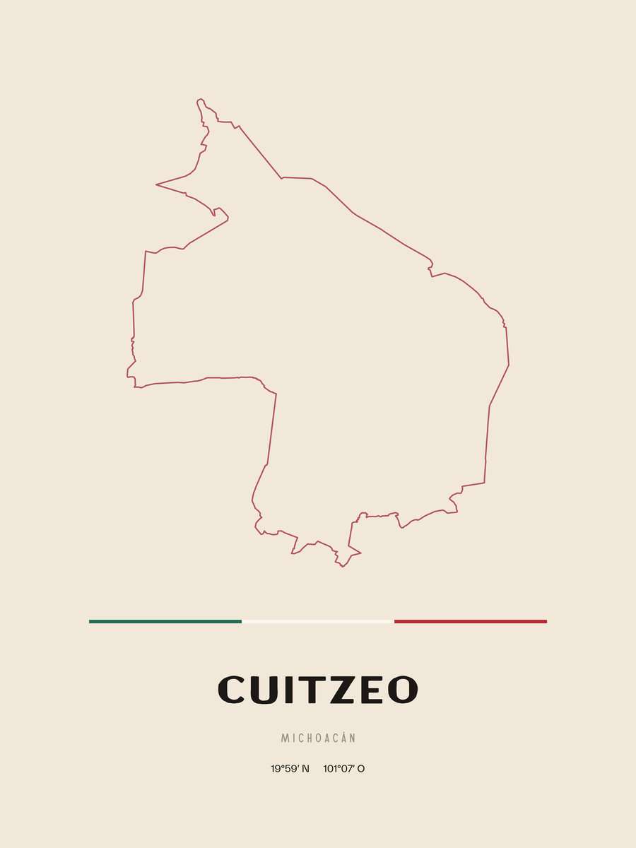 Framed poster of Cuitzeo, Michoacán.