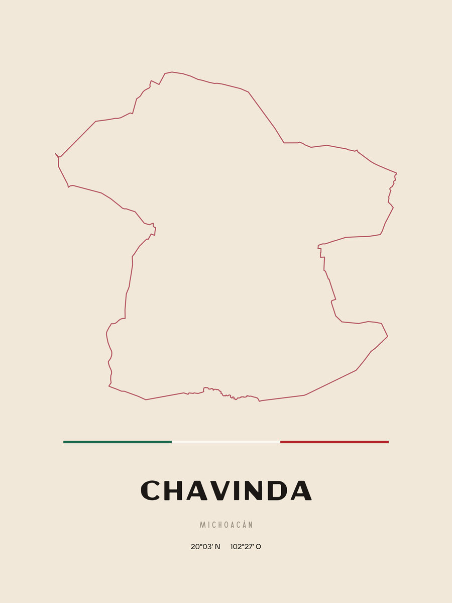 Framed poster of Chavinda, Michoacán.