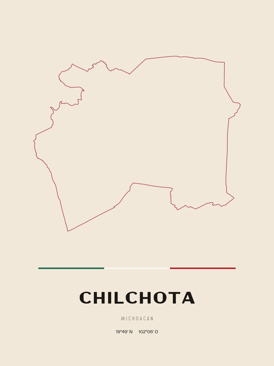 Framed poster of Chilchota, Michoacán.