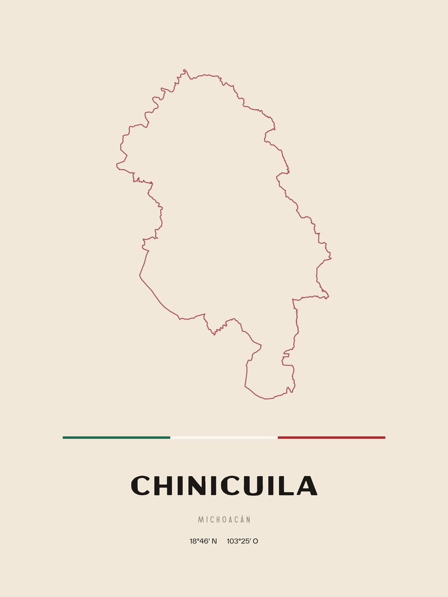 Framed poster of Chinicuila, Michoacán.