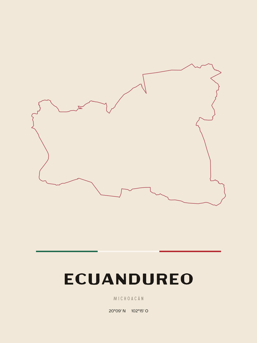 Framed poster of Ecuandureo, Michoacán.