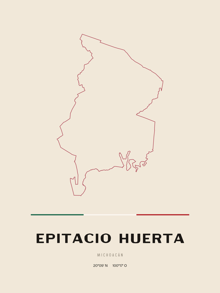Framed poster of Epitacio Huerta, Michoacán.