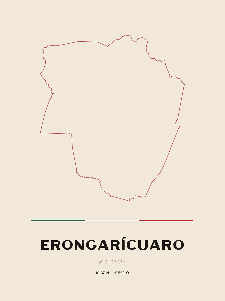 Framed poster of Erongarícuaro, Michoacán.