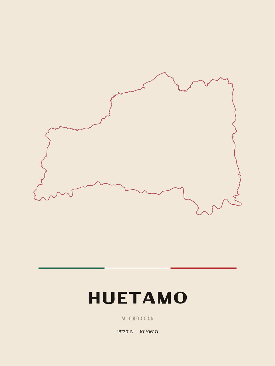 Framed poster of Huetamo, Michoacán.