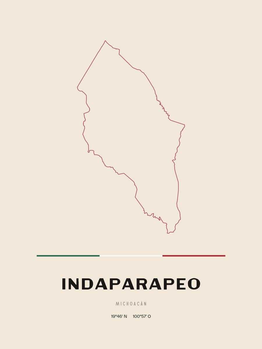 Framed poster of Indaparapeo, Michoacán.