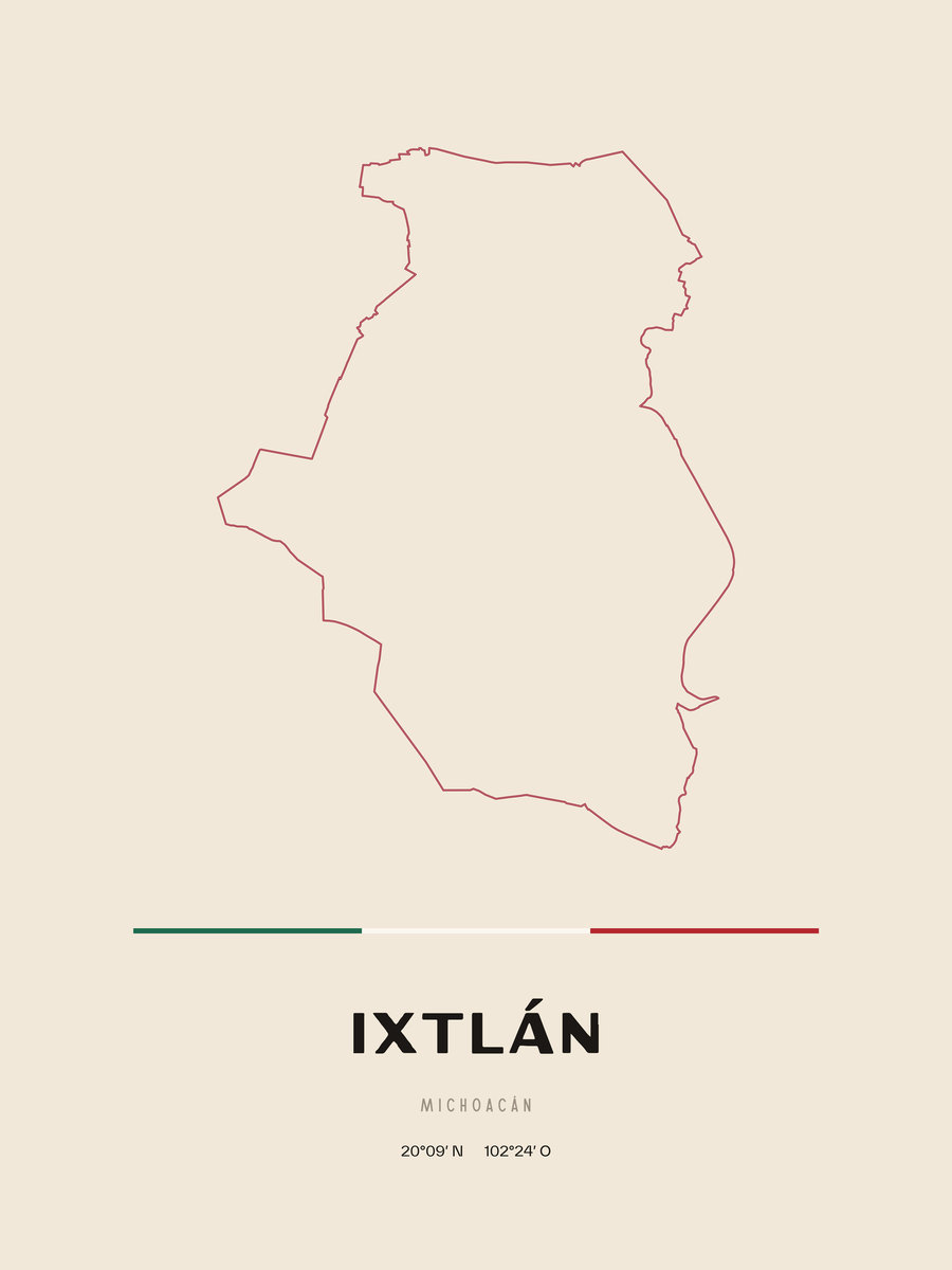 Framed poster of Ixtlán, Michoacán.