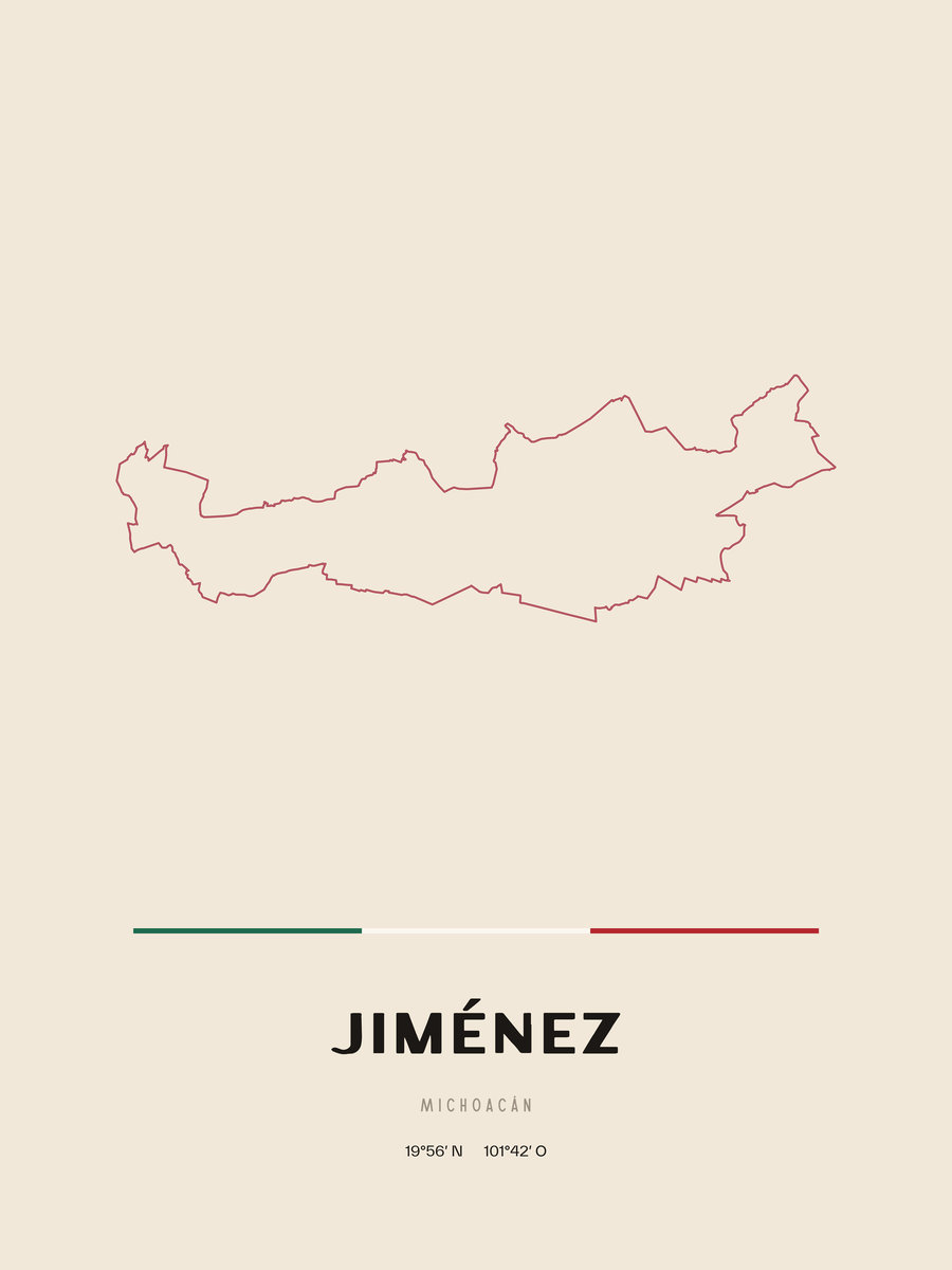 Framed poster of Jiménez, Michoacán.