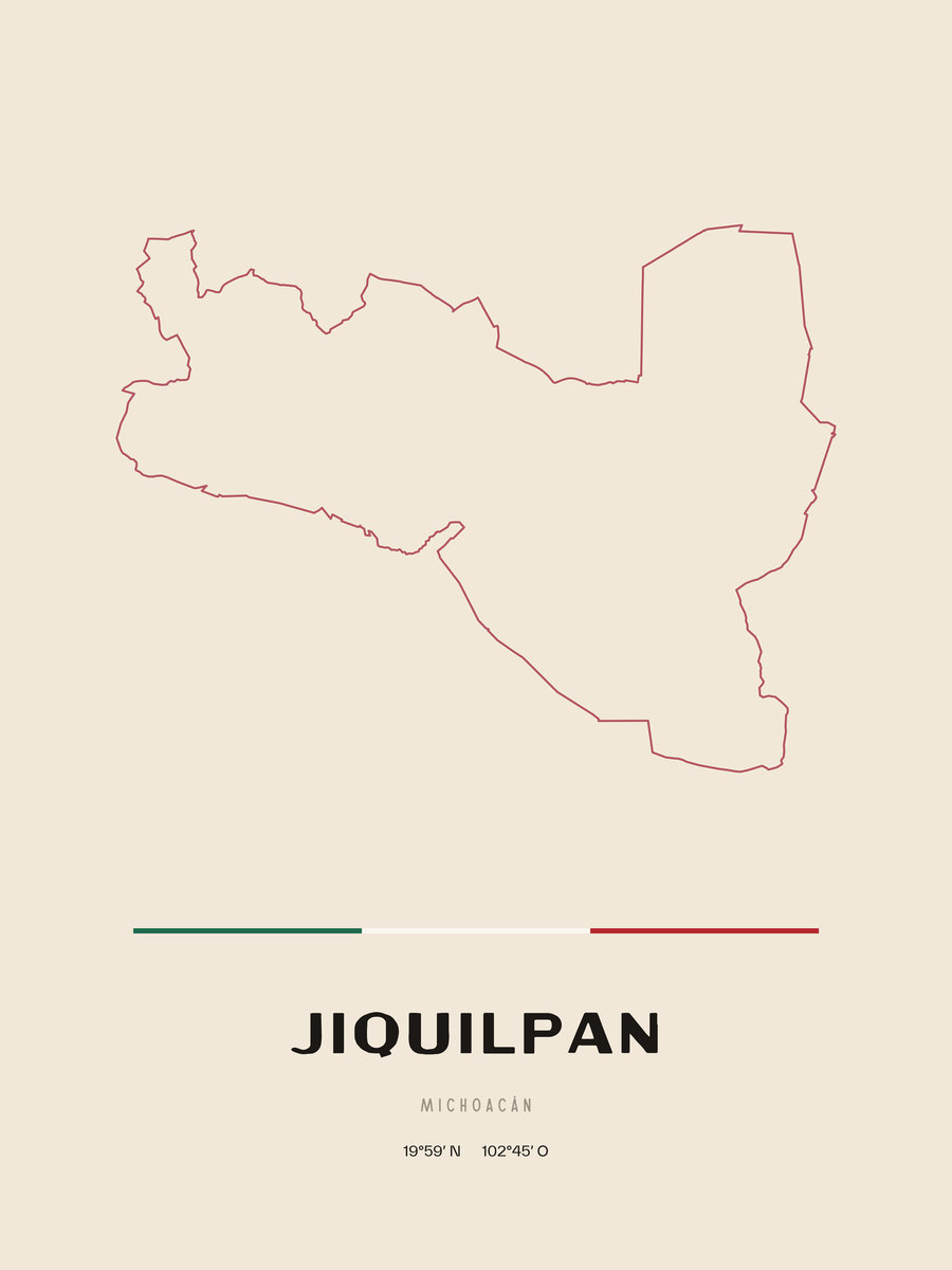 Framed poster of Jiquilpan, Michoacán.