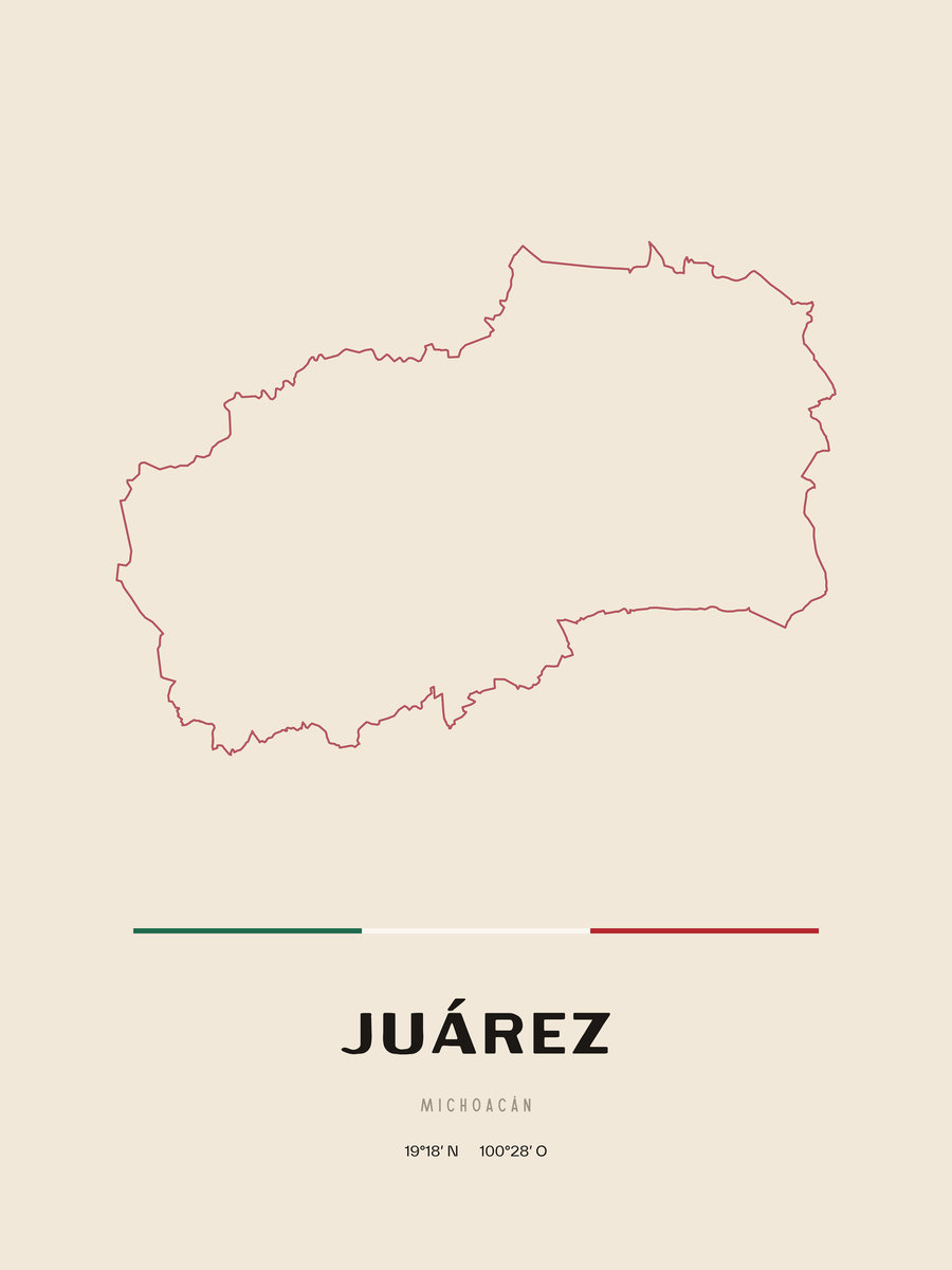 Framed poster of Juárez, Michoacán.