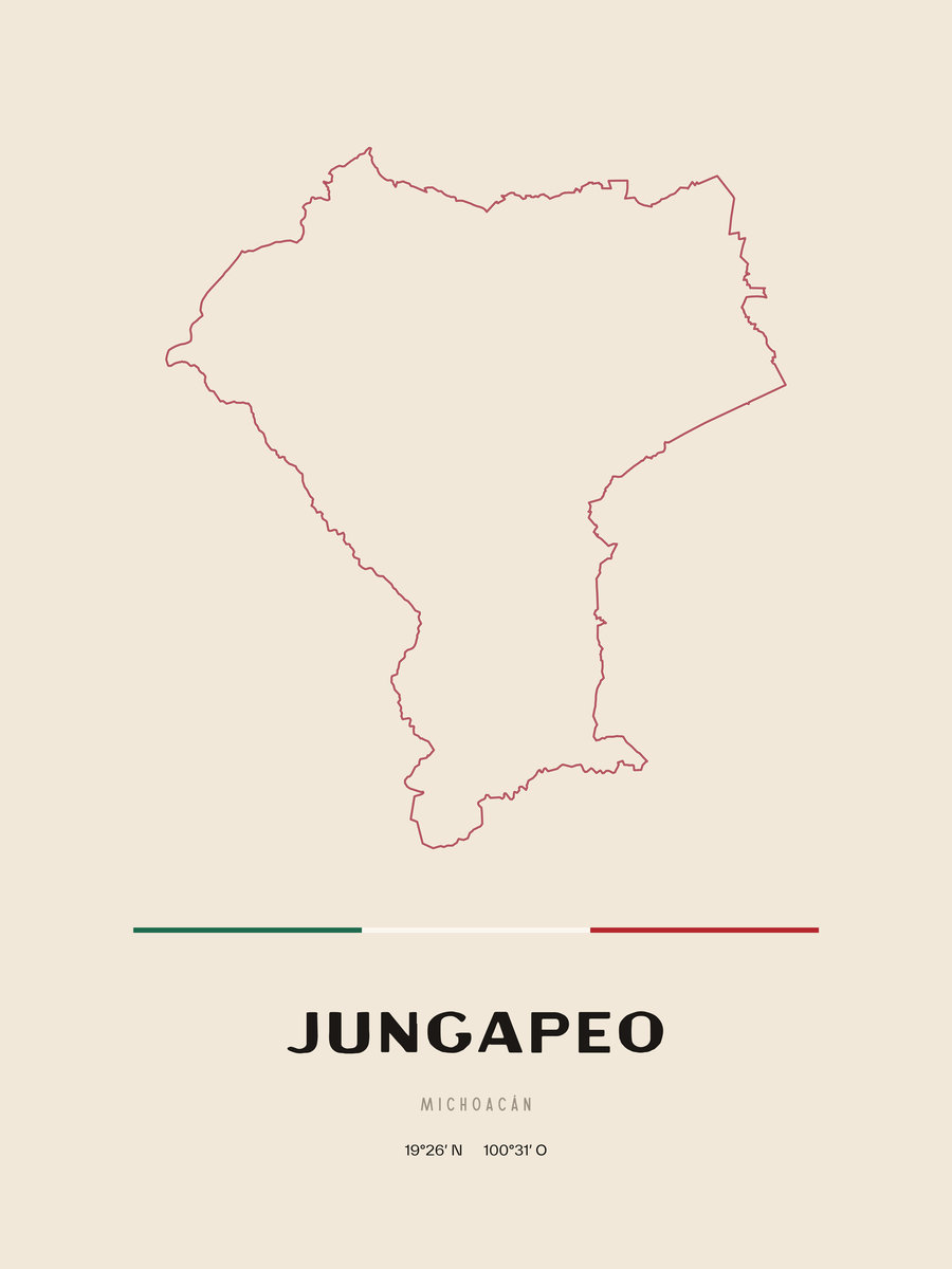 Framed poster of Jungapeo, Michoacán.
