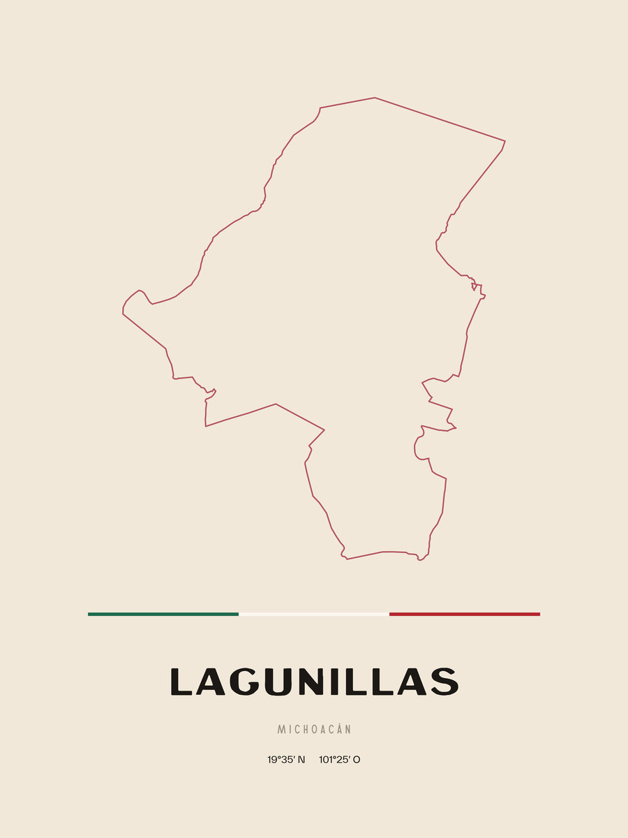 Framed poster of Lagunillas, Michoacán.