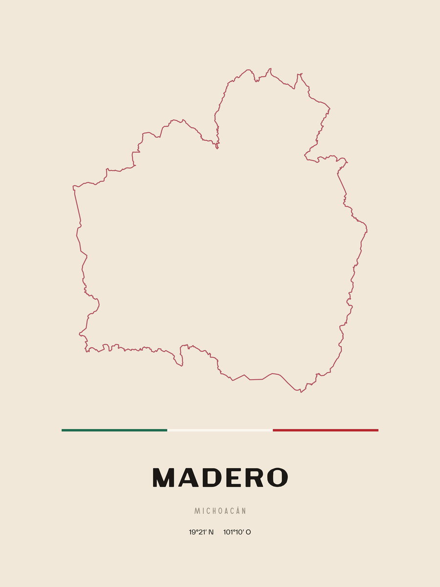 Framed poster of Madero, Michoacán.
