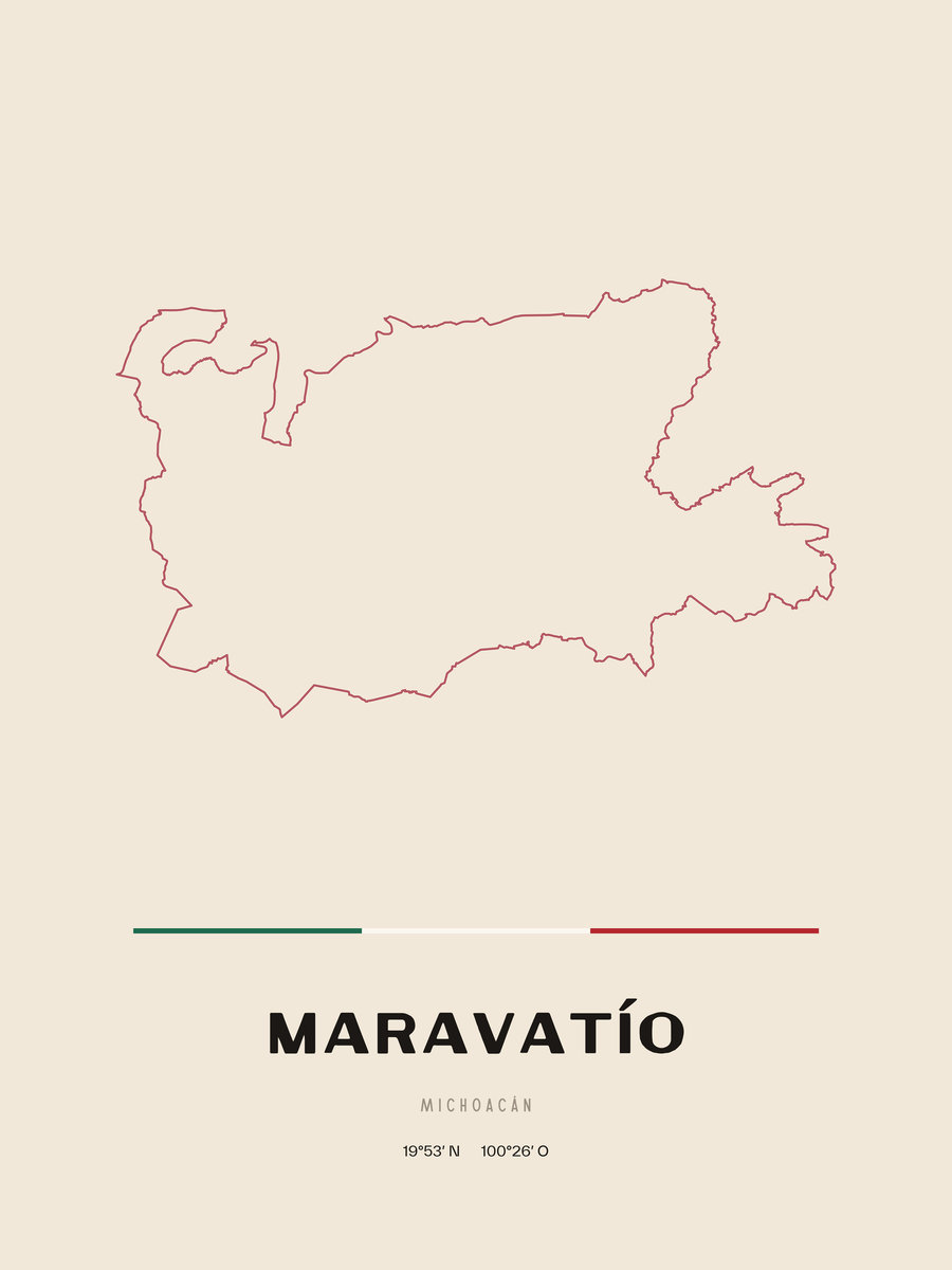 Framed poster of Maravatío, Michoacán.