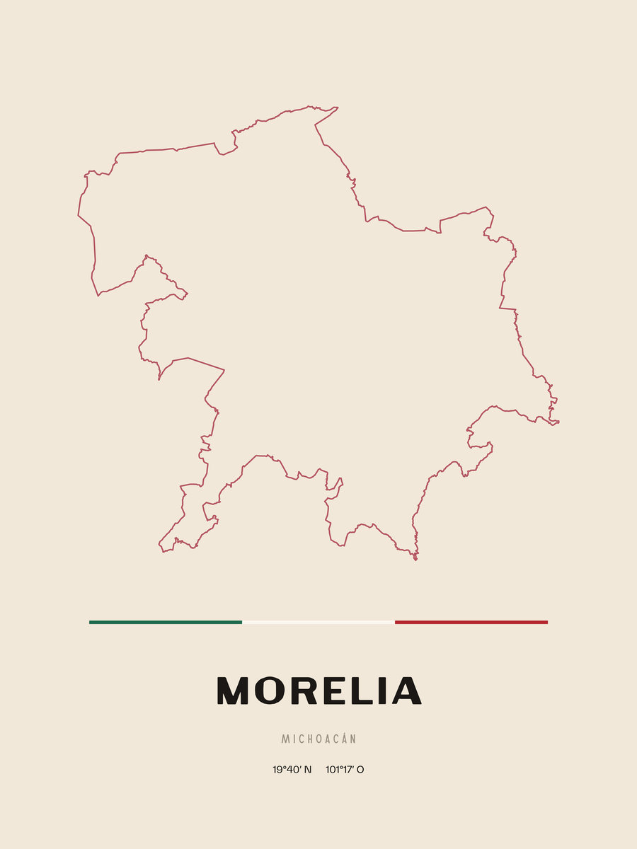 Framed poster of Morelia, Michoacán.