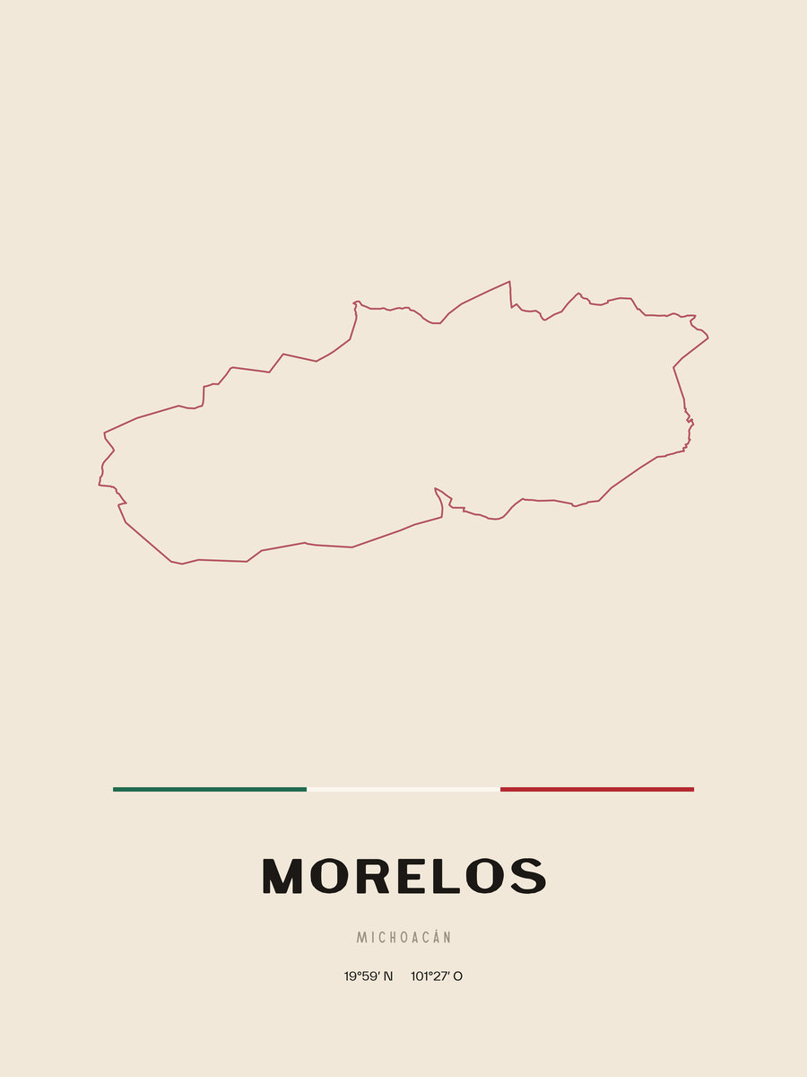 Framed poster of Morelos, Michoacán.