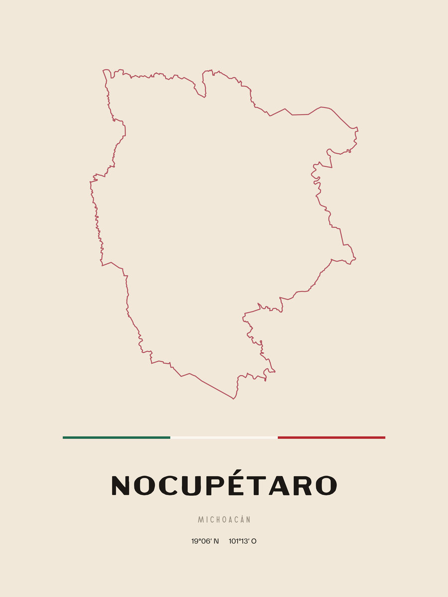 Framed poster of Nocupétaro, Michoacán.