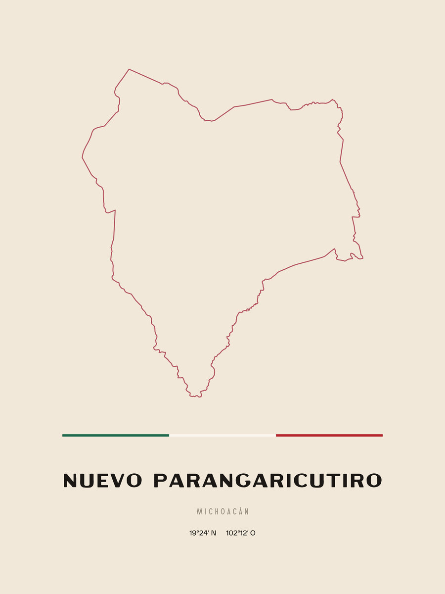 Framed poster of Nuevo Parangaricutiro, Michoacán.