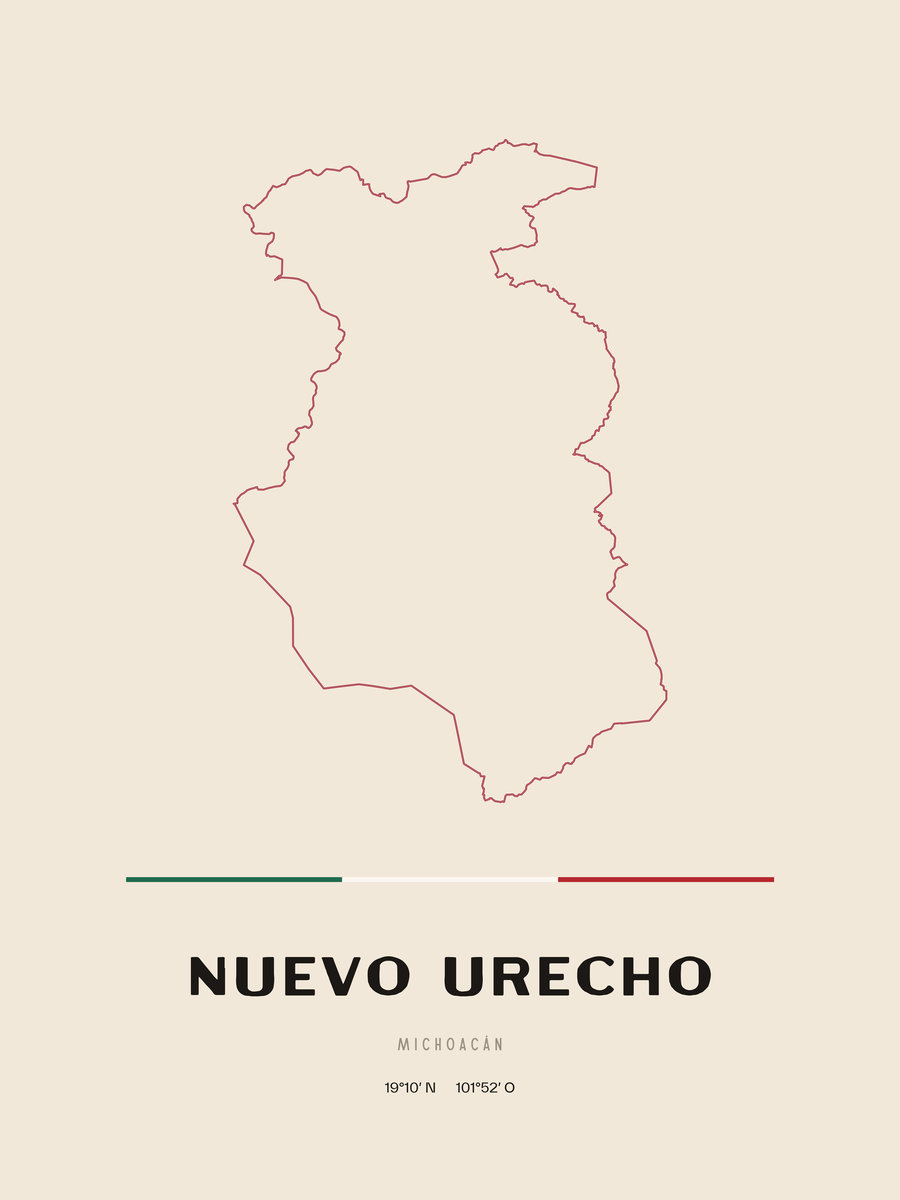 Framed poster of Nuevo Urecho, Michoacán.