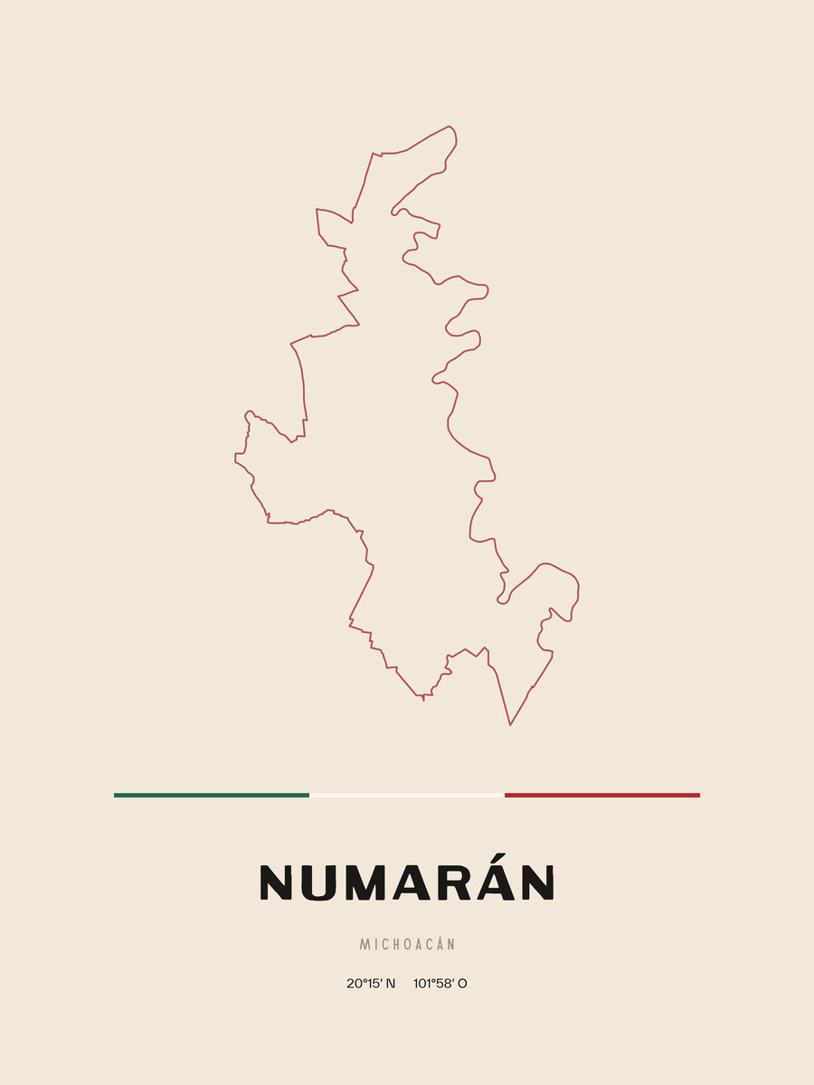 Framed poster of Numarán, Michoacán.