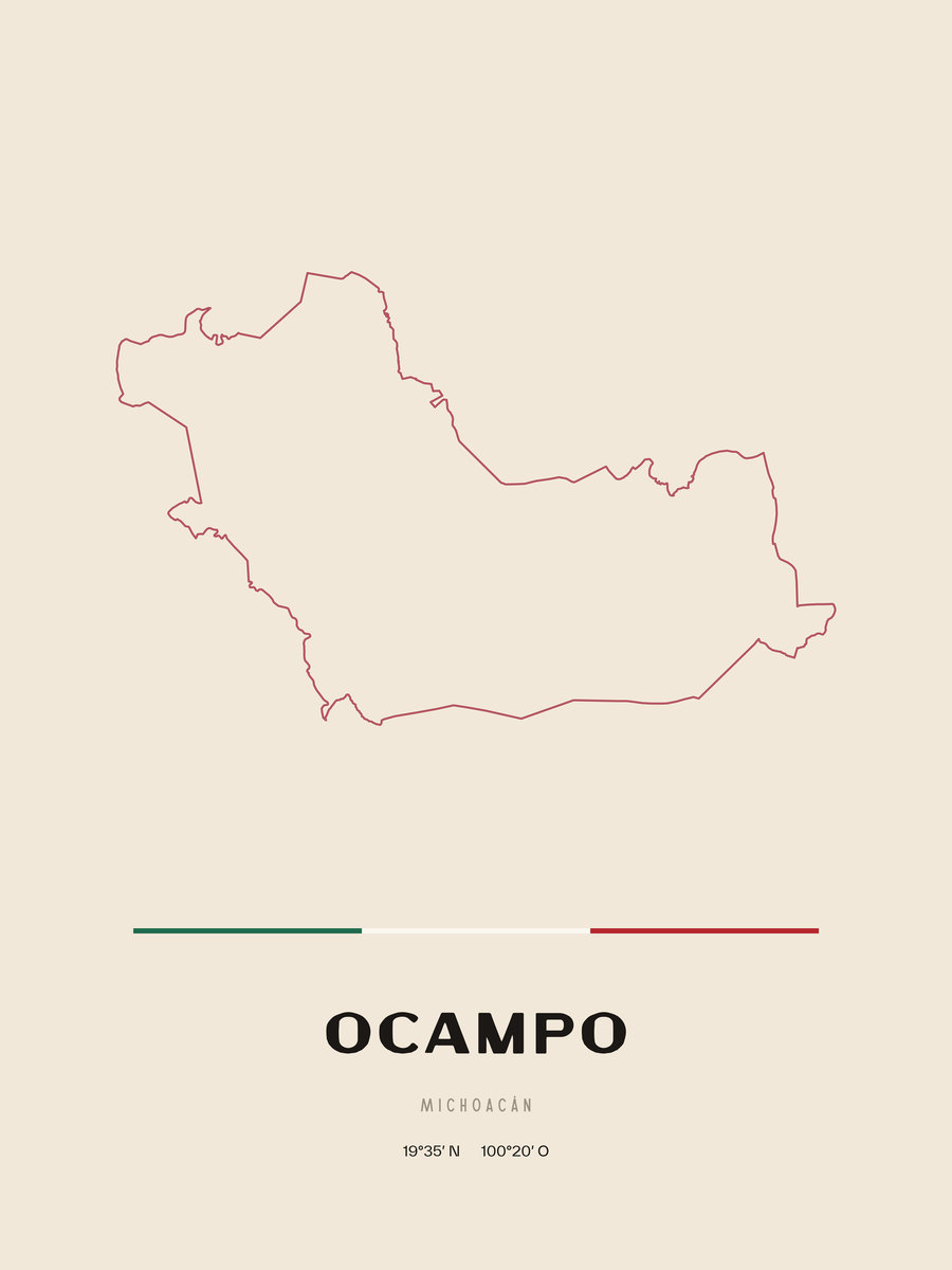 Framed poster of Ocampo, Michoacán.