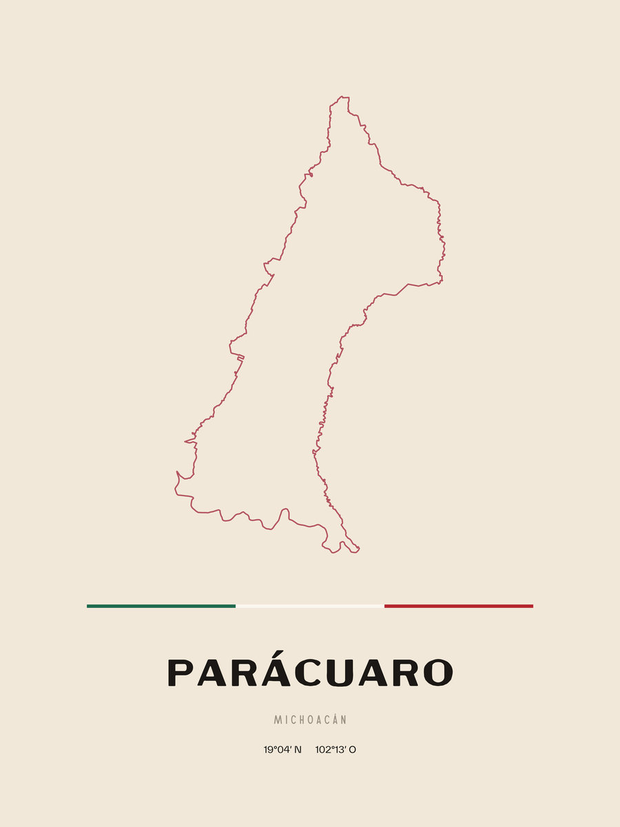 Framed poster of Parácuaro, Michoacán.