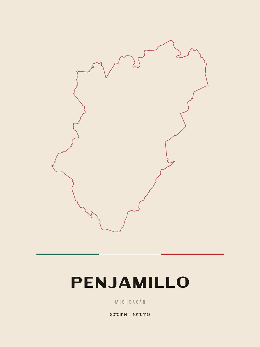 Framed poster of Penjamillo, Michoacán.