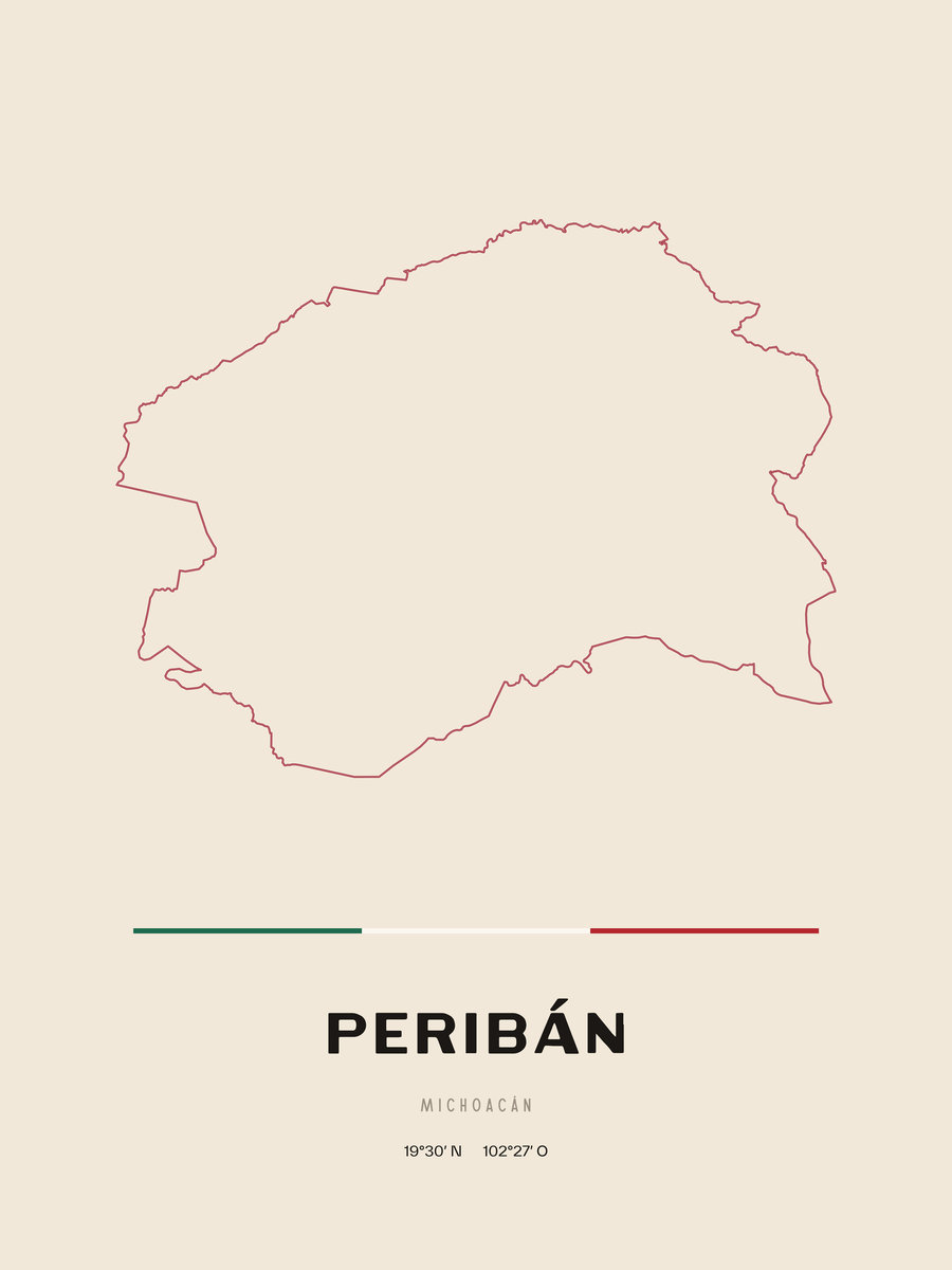 Framed poster of Peribán, Michoacán.