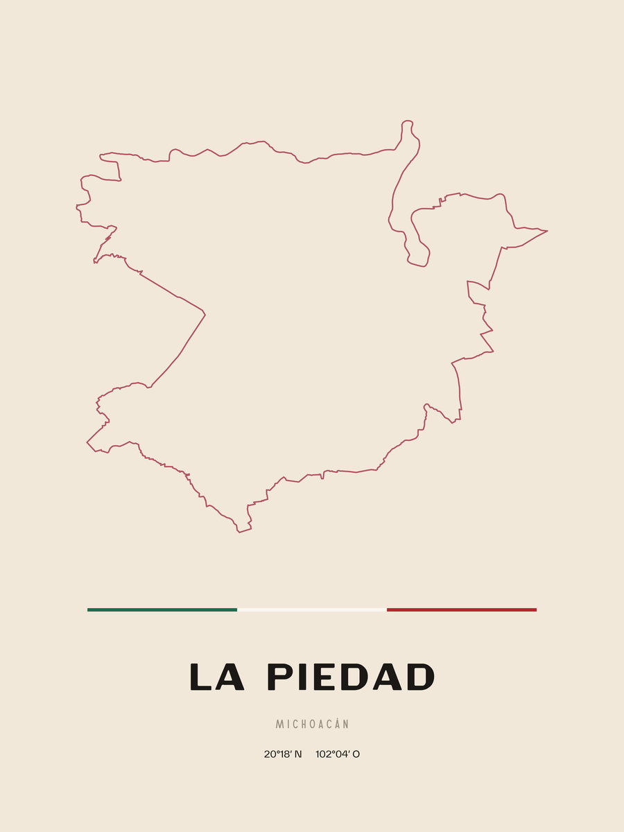 Framed poster of La Piedad, Michoacán.