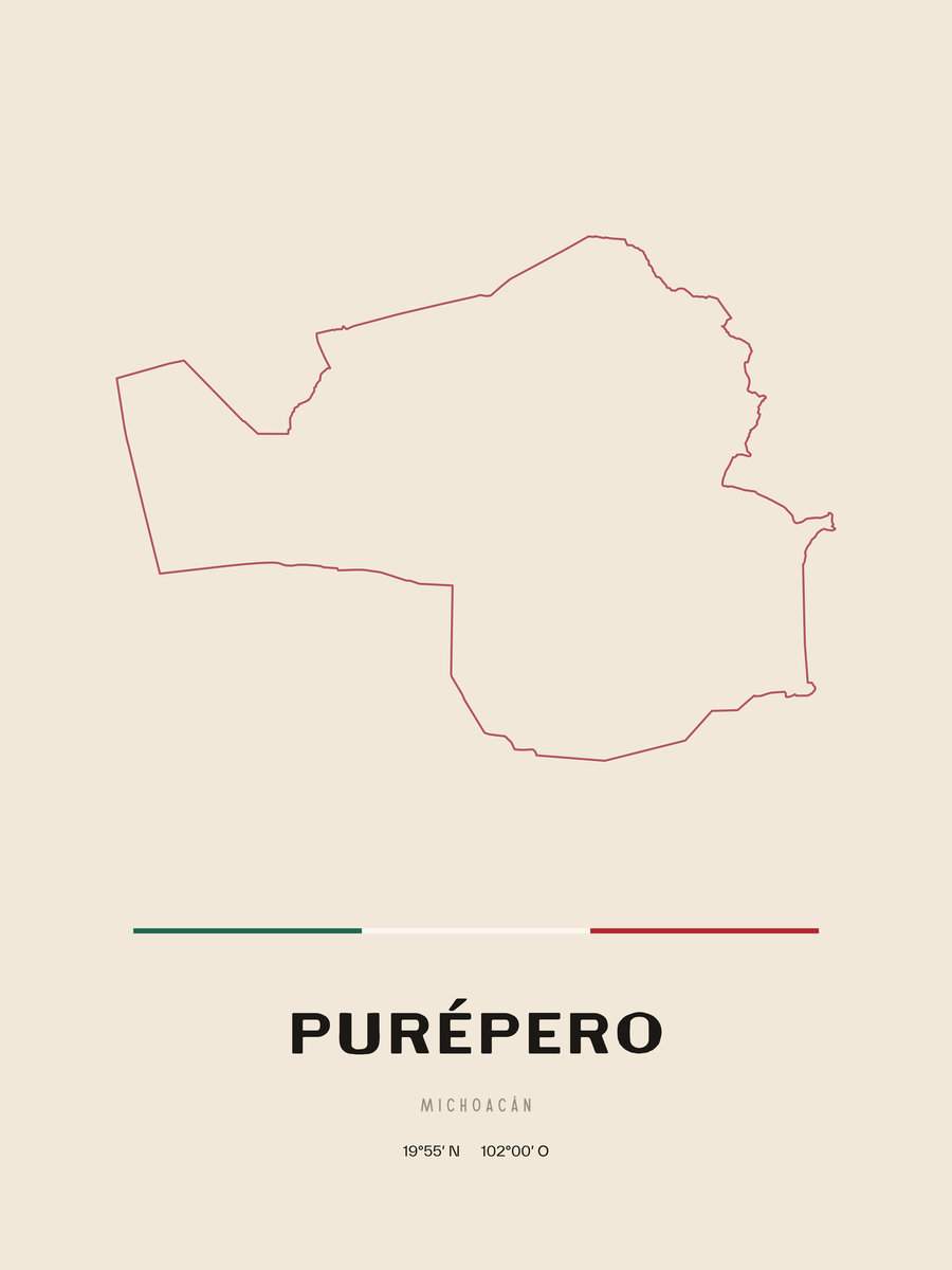 Framed poster of Purépero, Michoacán.