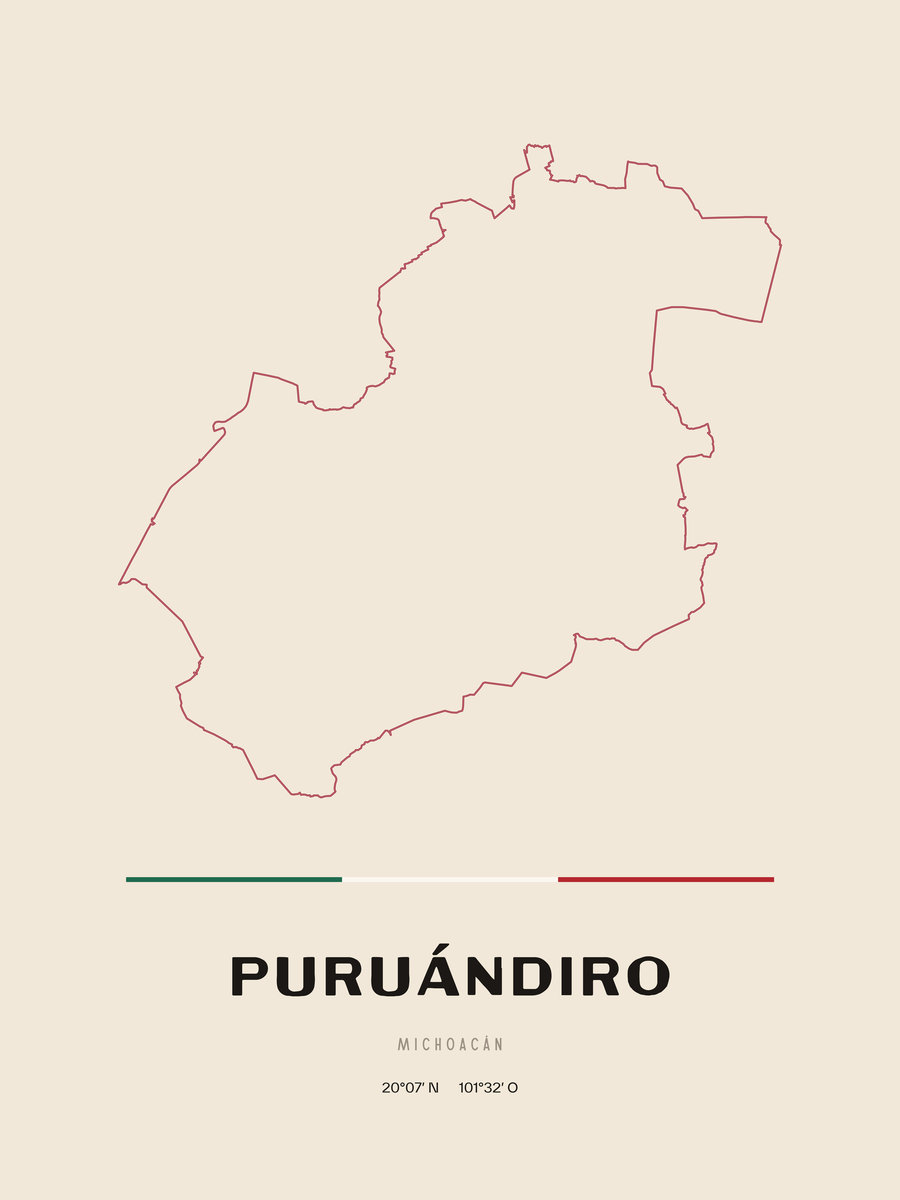 Framed poster of Puruándiro, Michoacán.