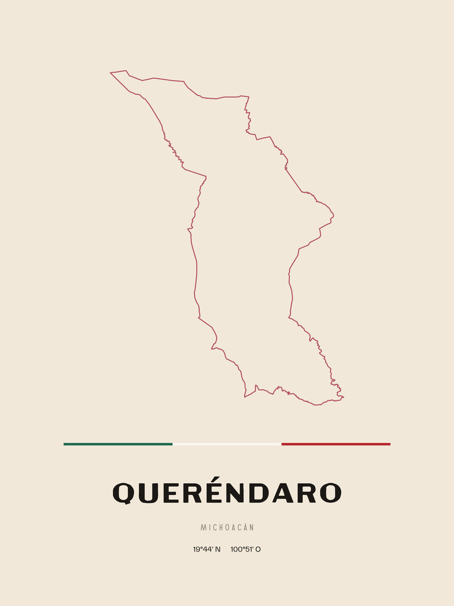 Framed poster of Queréndaro, Michoacán.