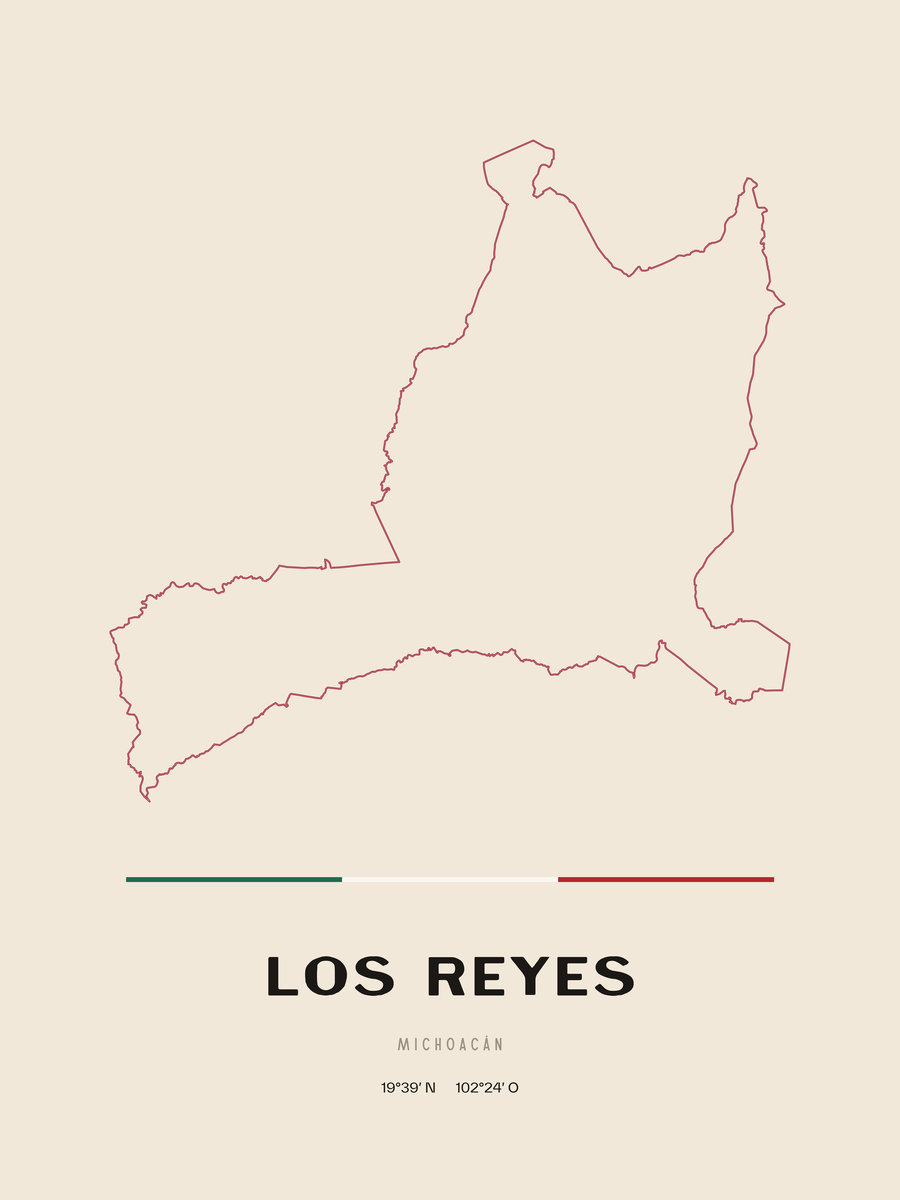 Framed poster of Los Reyes, Michoacán.