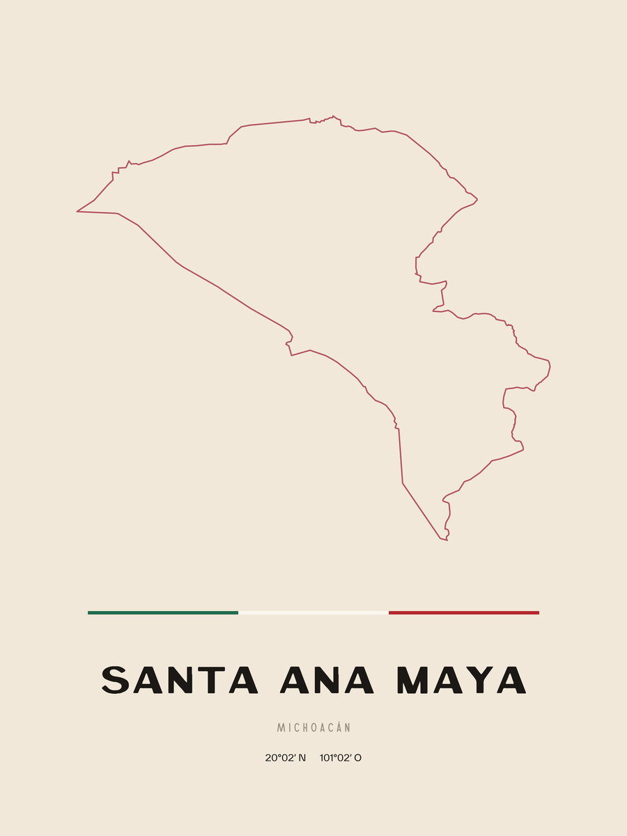 Framed poster of Santa Ana Maya, Michoacán.