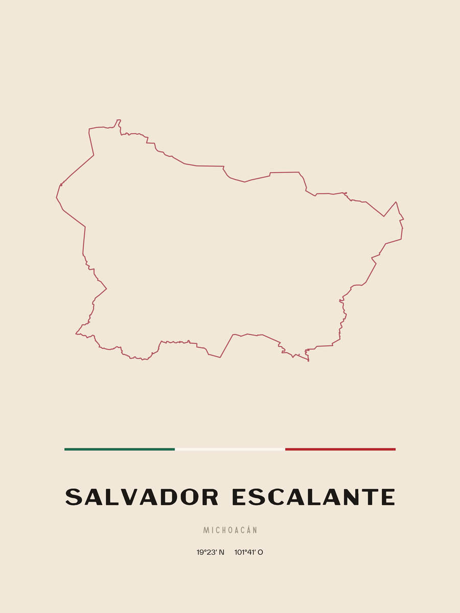 Framed poster of Salvador Escalante, Michoacán.