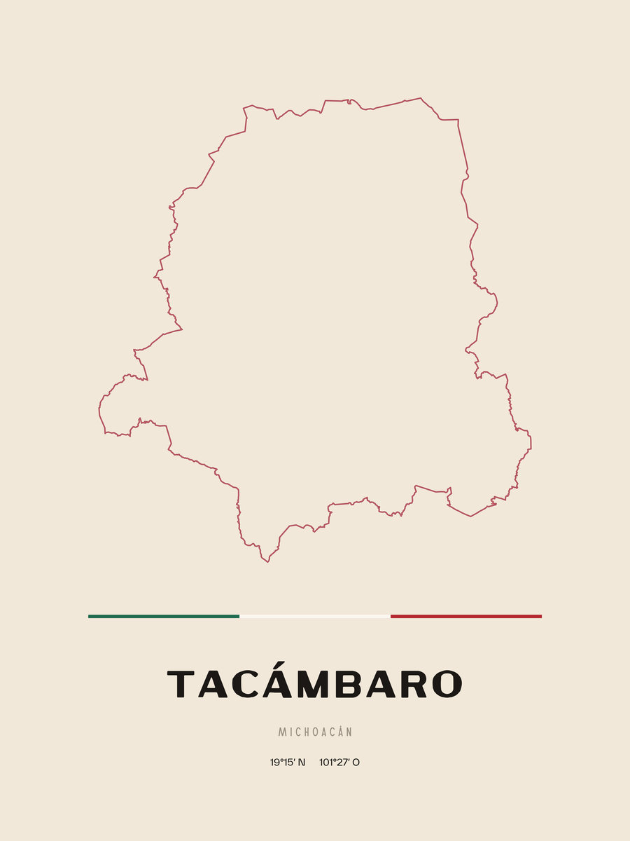 Framed poster of Tacámbaro, Michoacán.