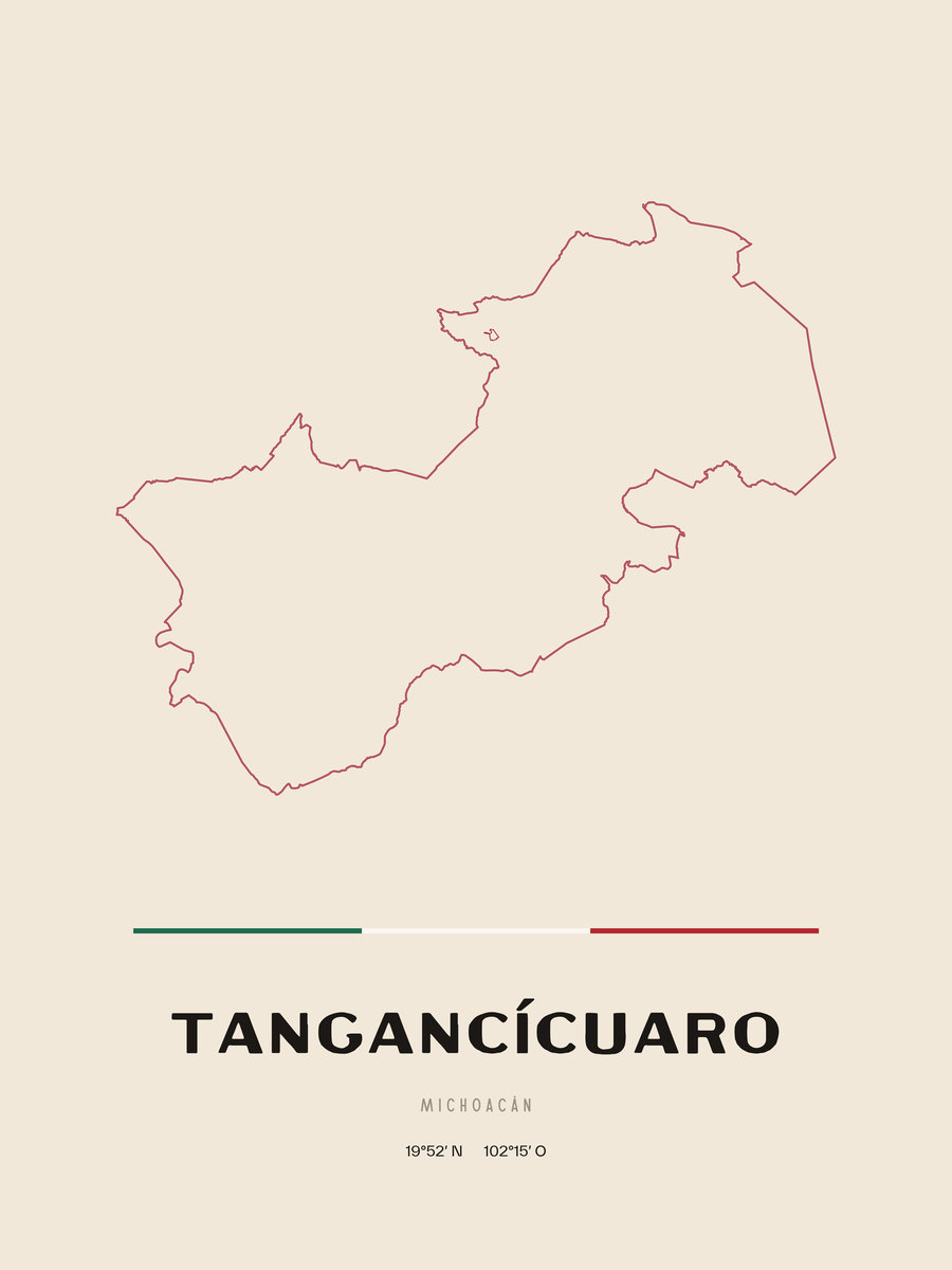 Framed poster of Tangancícuaro, Michoacán.
