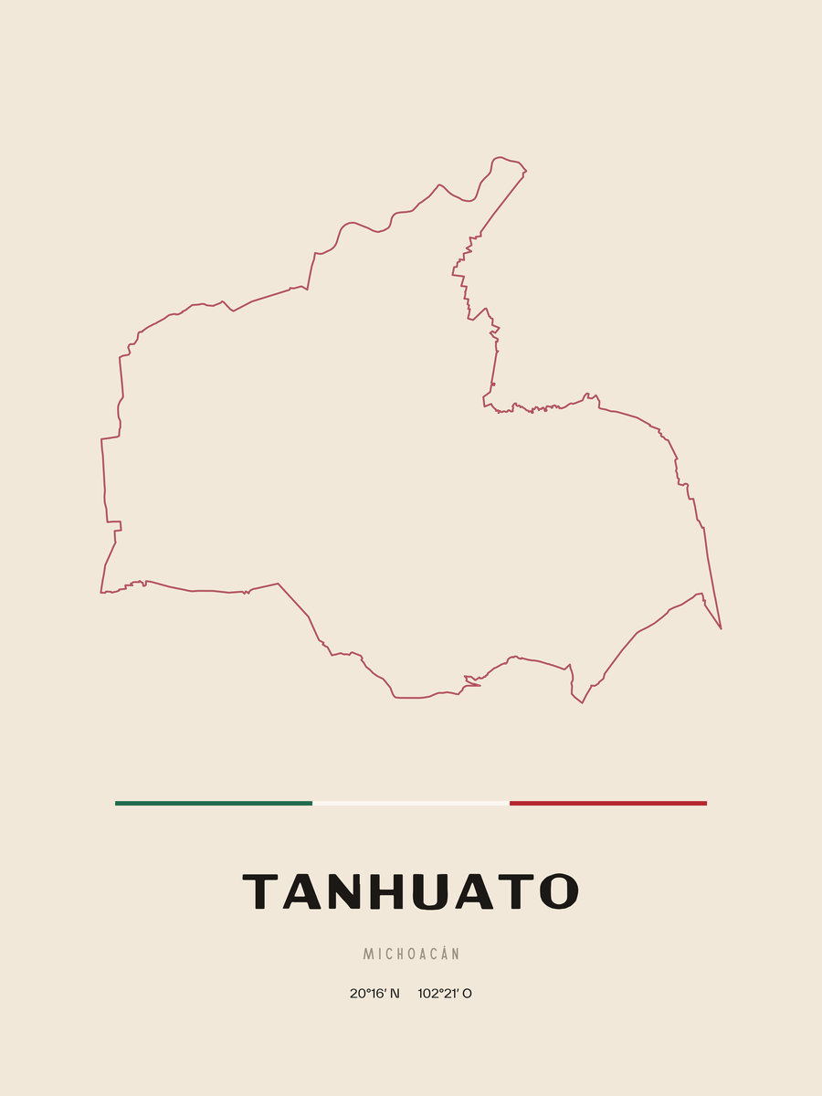 Framed poster of Tanhuato, Michoacán.
