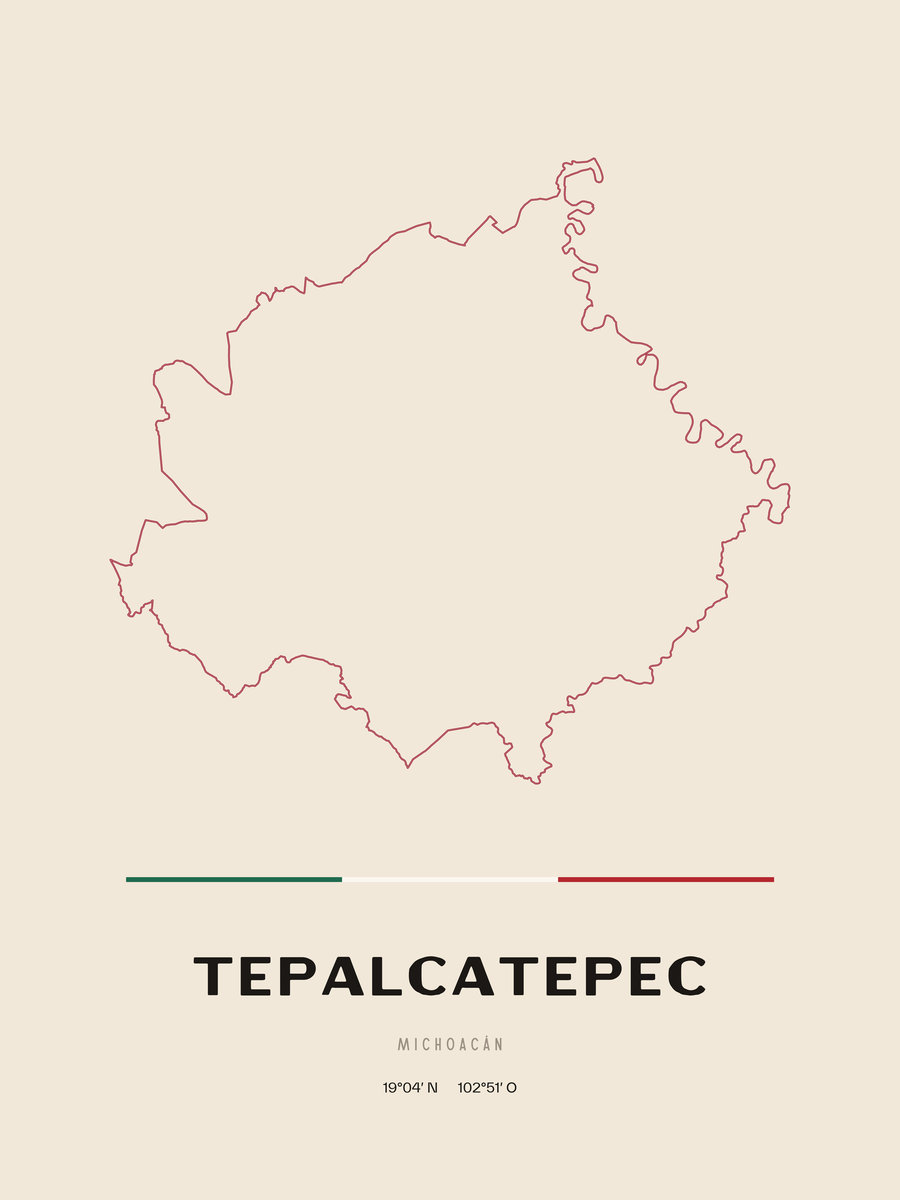 Framed poster of Tepalcatepec, Michoacán.
