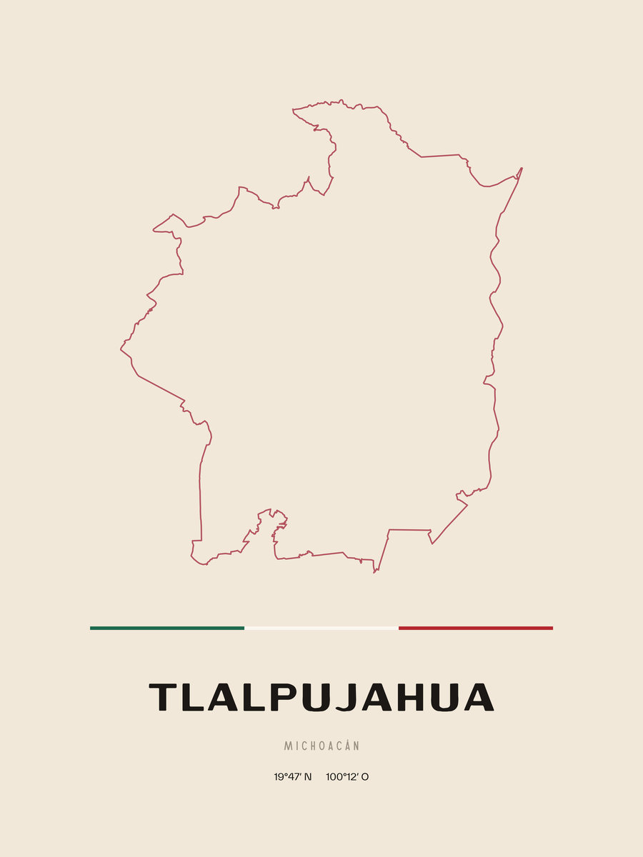 Framed poster of Tlalpujahua, Michoacán.