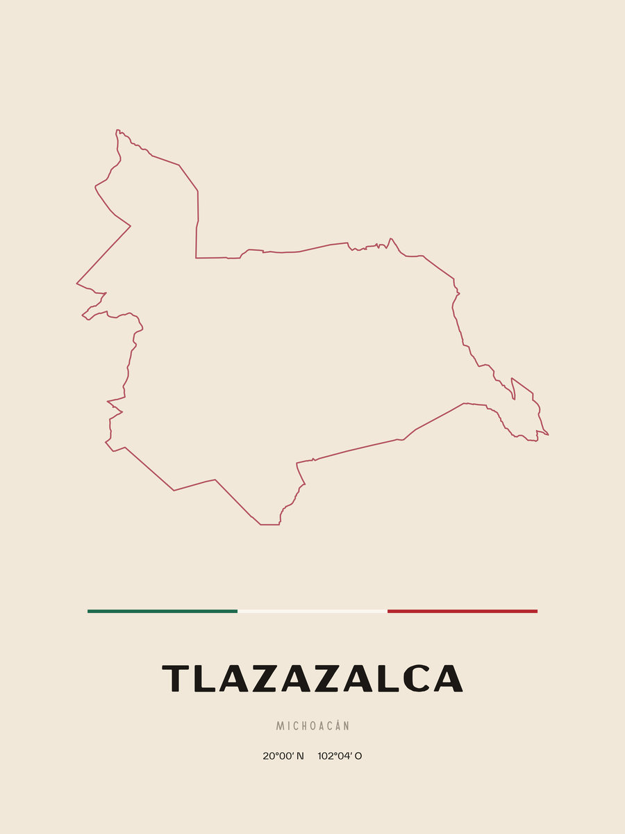 Framed poster of Tlazazalca, Michoacán.