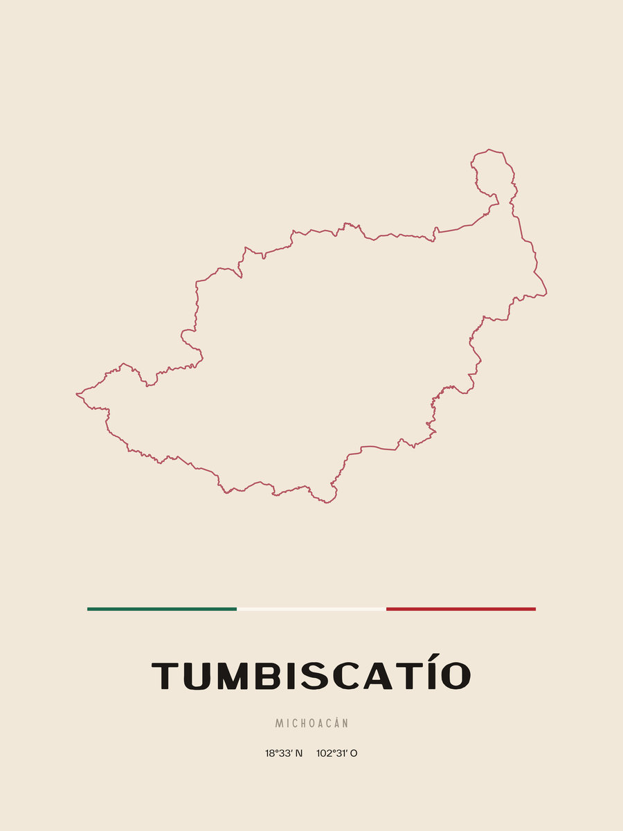 Framed poster of Tumbiscatío, Michoacán.