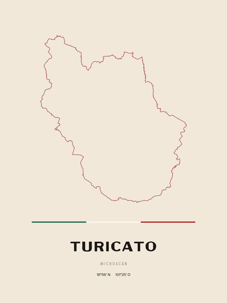 Framed poster of Turicato, Michoacán.
