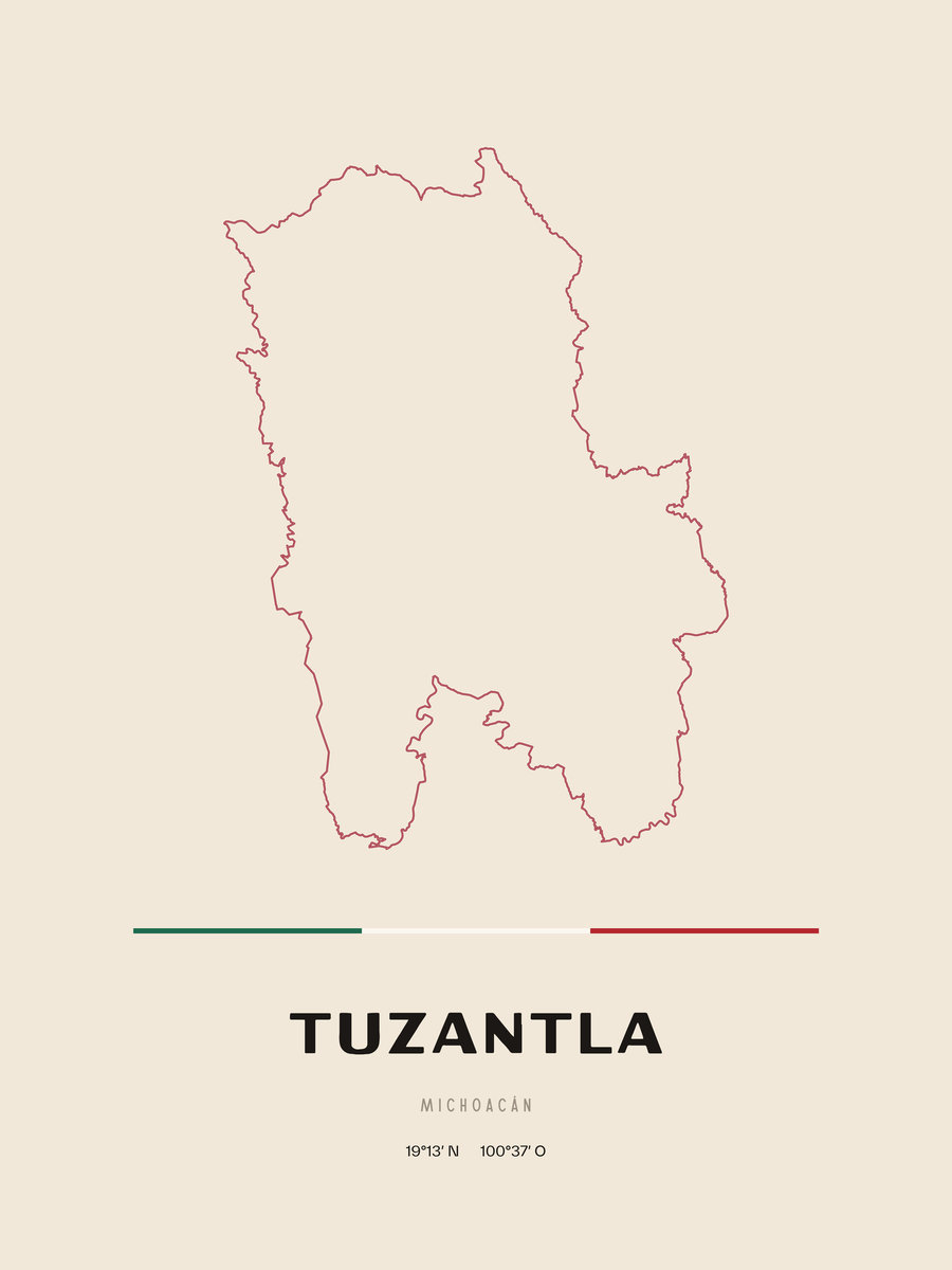 Framed poster of Tuzantla, Michoacán.