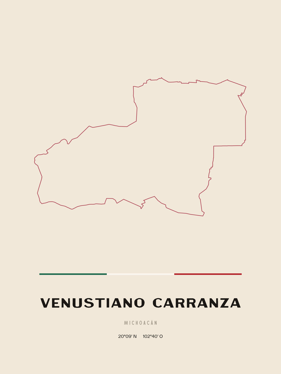 Framed poster of Venustiano Carranza, Michoacán.
