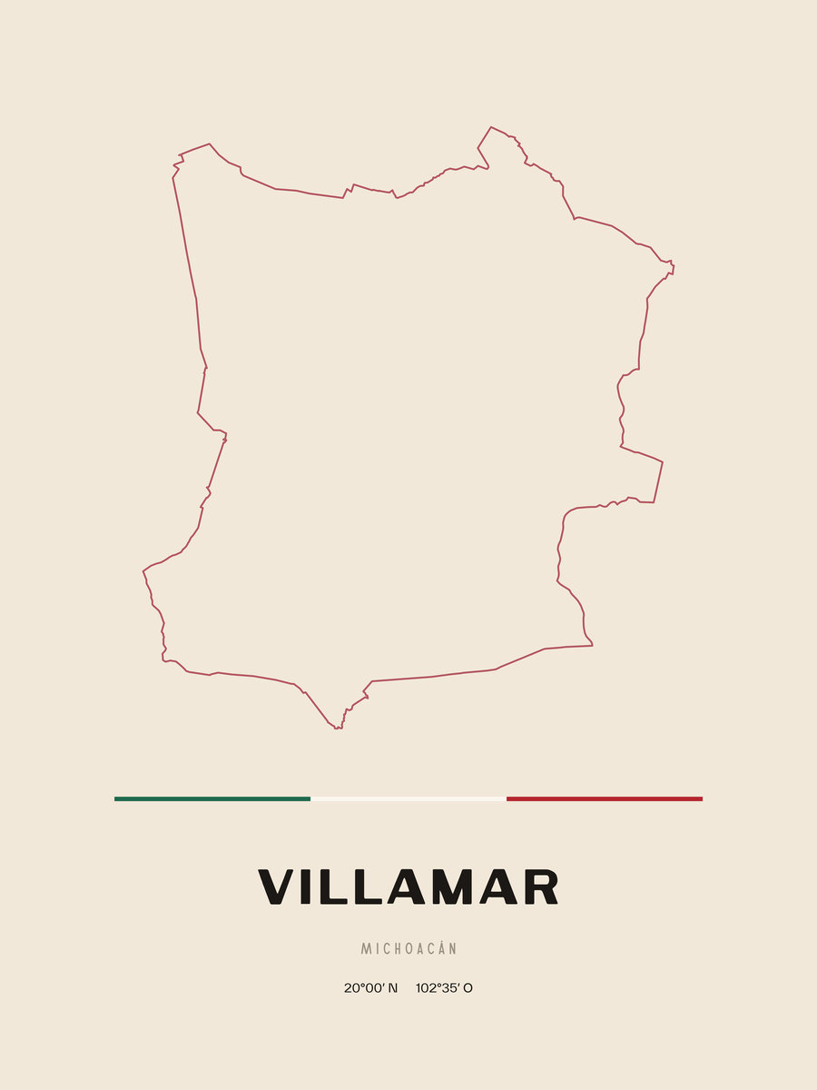 Framed poster of Villamar, Michoacán.